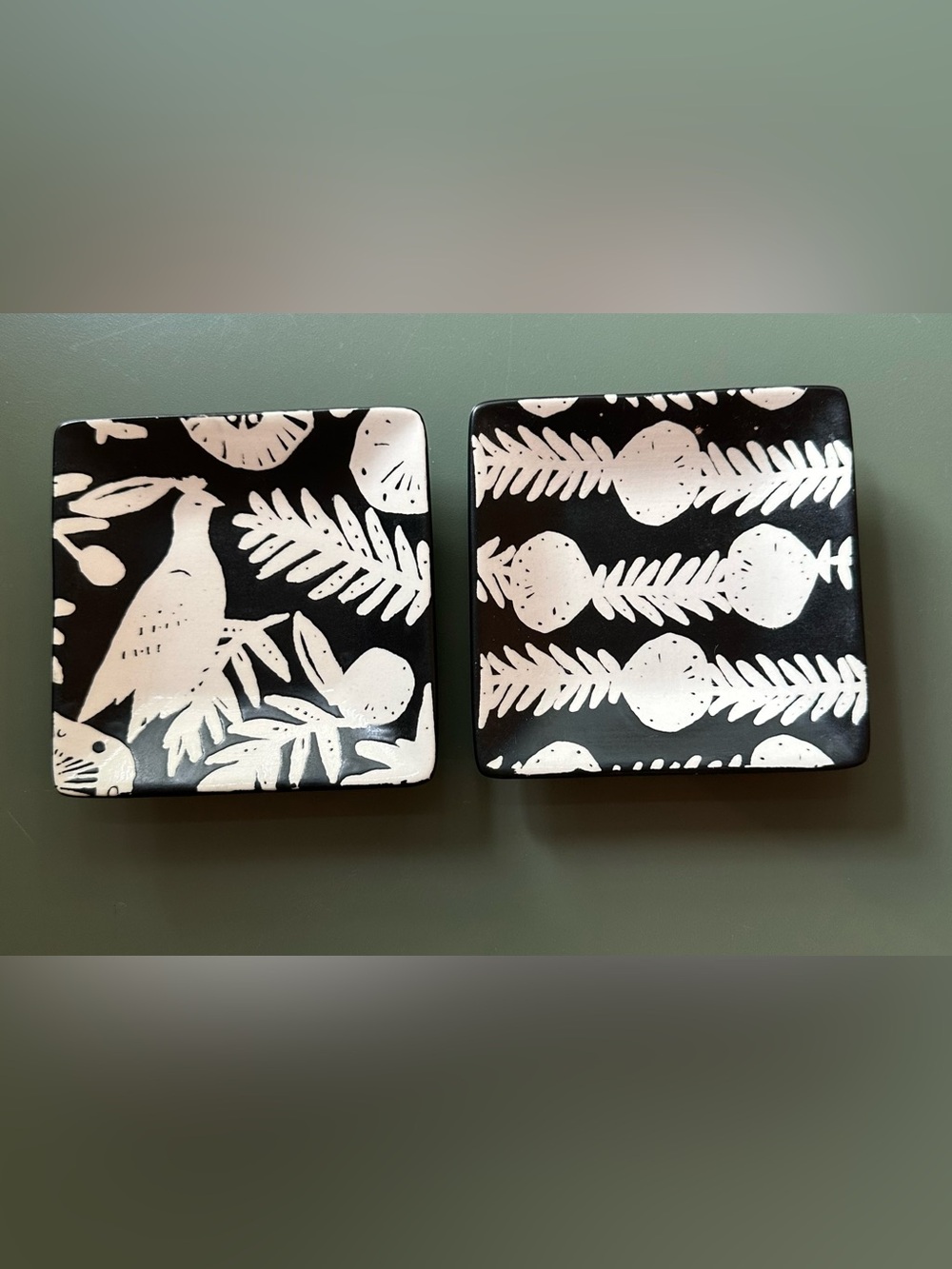 Nate Berkus • set of 2 small plates • quail • ceramic